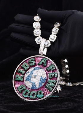 BLITZ BOY马思唯定制AFGK8cm马思唯项链旋转地球转动满钻吊坠项链