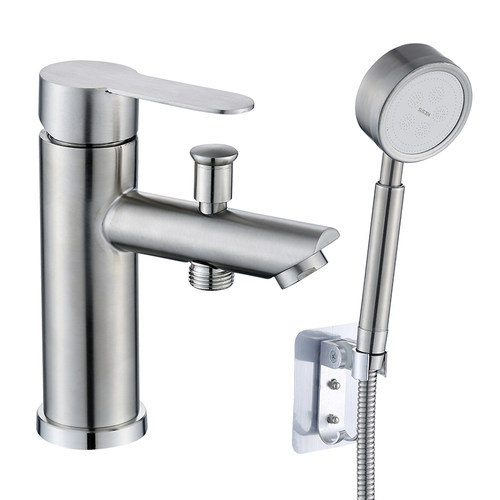 304不锈钢洗脸盆双出水龙头 多功能家用洗手洗面盆冷热混合水龙头 - 图3