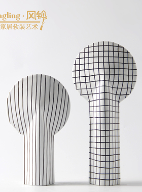 客厅玄关桌面大理石托盘摆件