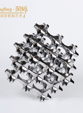 现代简约几何陶瓷魔方形摆件样板间客厅茶几书柜售楼处摆设