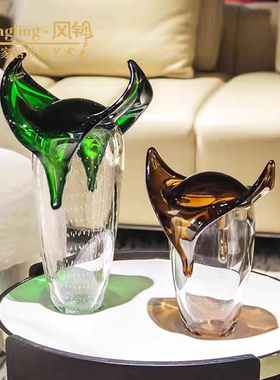 简约现代苍穹之下玻璃摆件样板间酒店展厅家庭茶几软装饰品
