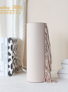 简约现代创意皮革花器摆件样板间售楼处酒店玄关会客厅软装