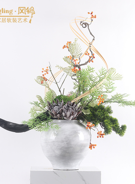 中式桌面仿真摆件售楼处陶瓷