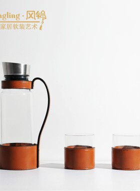 欧式皮质镂空玻璃乳液瓶酒具冰桶口杯样板间售楼处饰品摆件