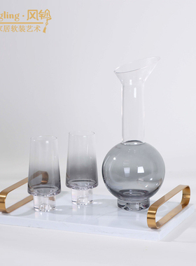 轻奢摆件欧美样板房间玻璃