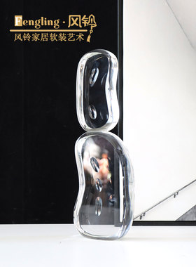 简约现代透明轻奢摆件酒店售楼处样板间酒店会客厅酒柜摆设