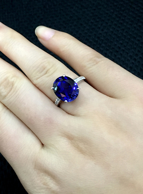 蓝宝石彩宝戒指92518K金镶嵌珠宝