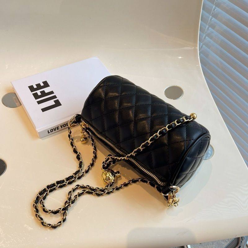 2025夏天新款菱格链条包斜挎包今年流行小众包包女网红爆款圆筒包,淘宝优惠券,粉丝福利购,淘宝优惠卷