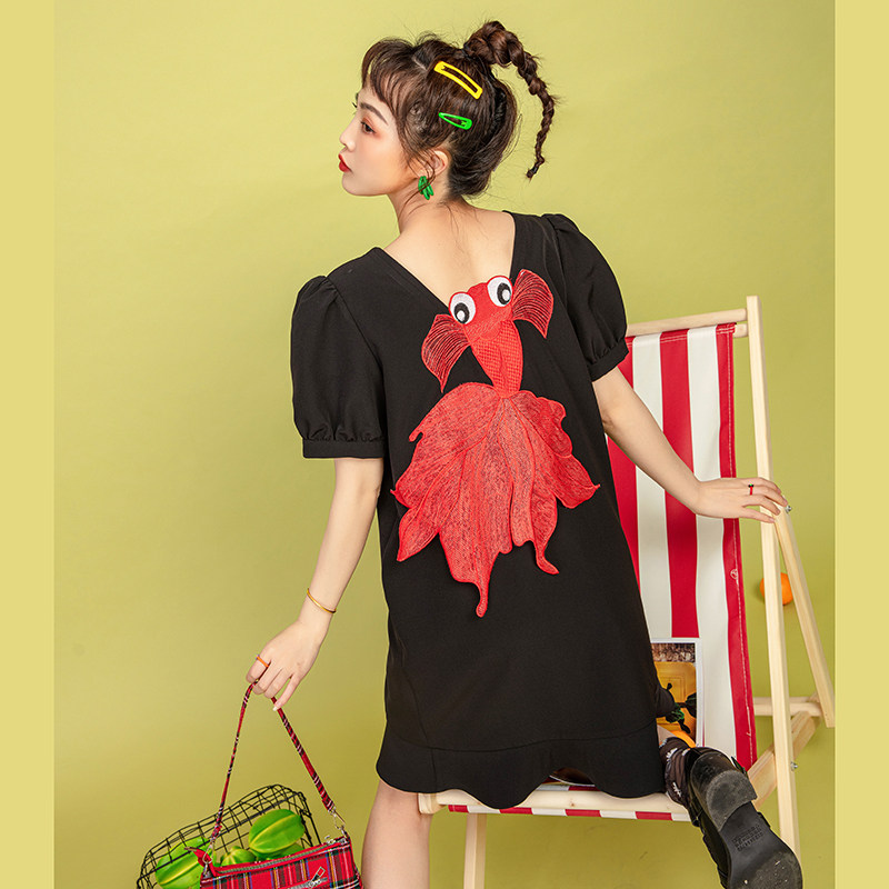 金玉满堂系列仙女都爱泡泡袖雪纺 zfiod连衣裙