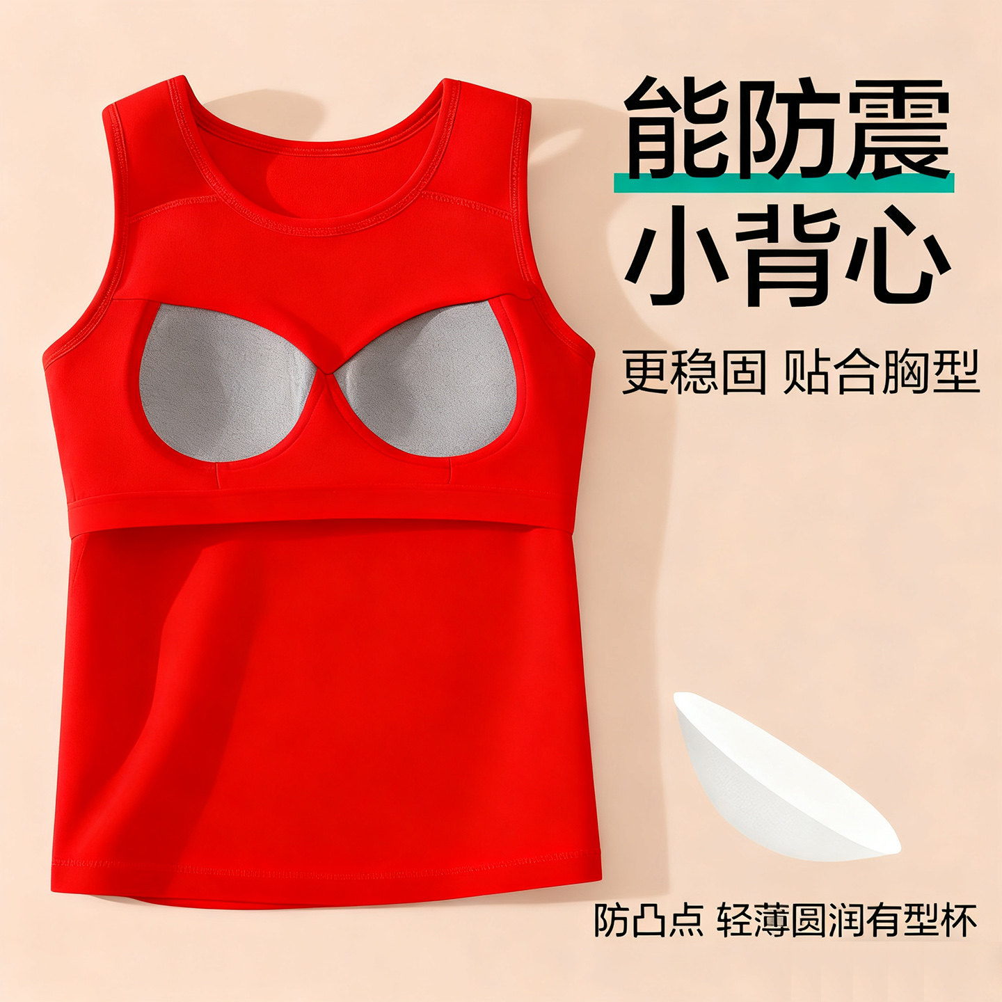 女童本命年红色背心少女纯棉保暖内衣发育期带胸垫学生文胸12岁马,淘宝优惠券,粉丝福利购,淘宝优惠卷