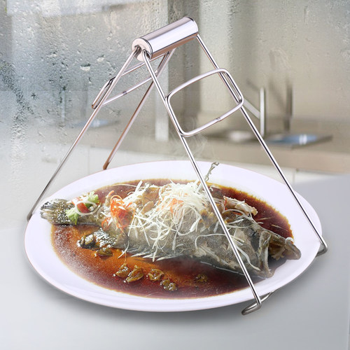 艾卡龙厨房用防烫夹碗神器蒸菜盘夹取提盘器抓手隔热防滑不锈钢锅 - 图2