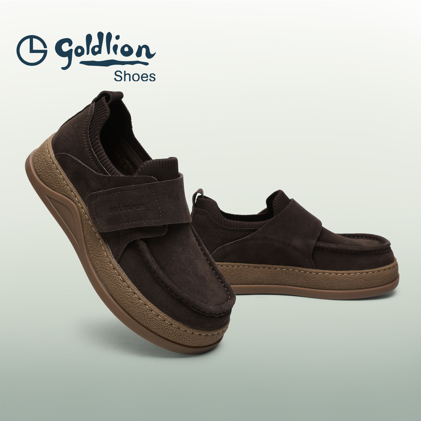 金利来男鞋棕色工装商务休闲鞋2025新款软底魔术贴厚底勃肯板鞋,淘宝优惠券,粉丝福利购,淘宝优惠卷