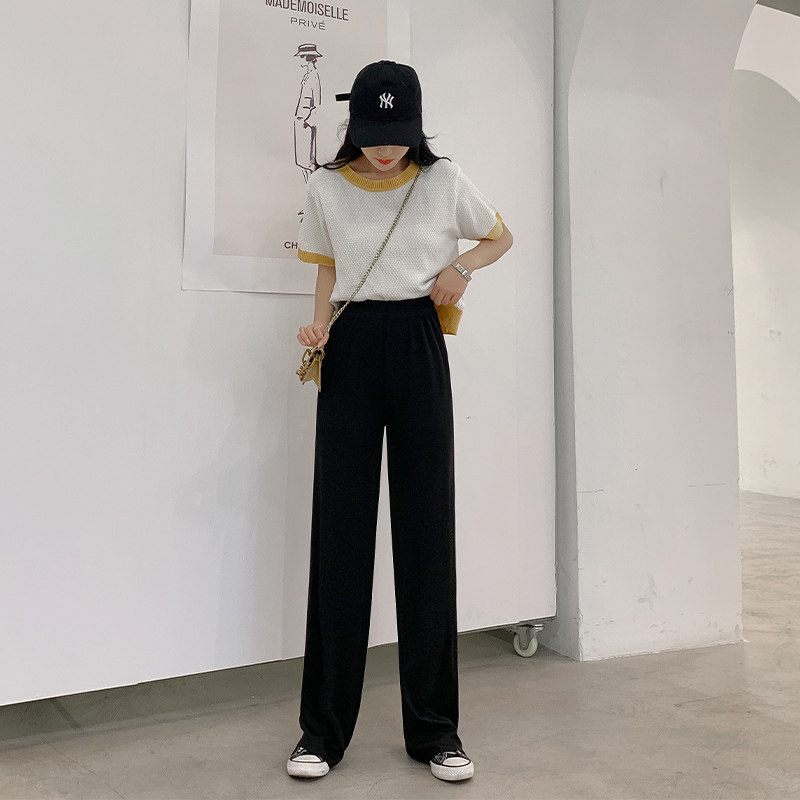 白色阔腿裤高腰春秋垂感新款休闲裤 星剧社休闲裤