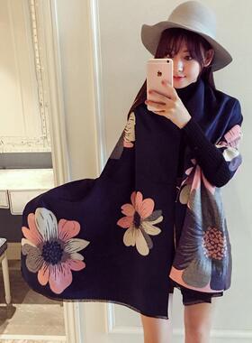 百搭加厚空调房保暖披肩女