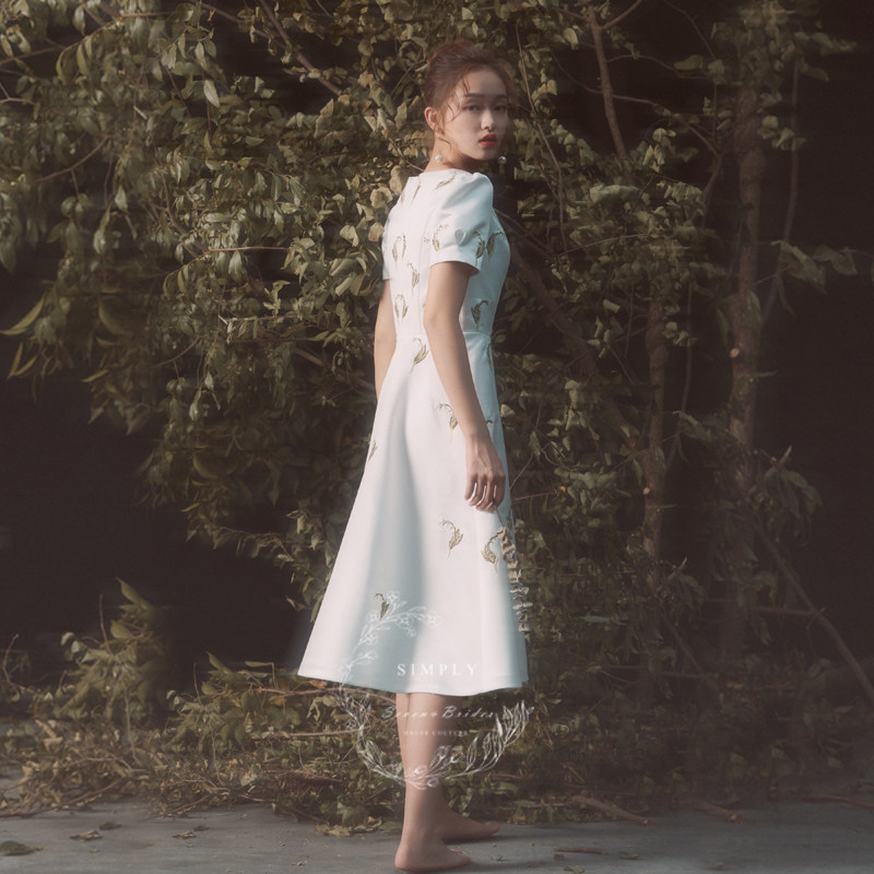 简柒原创轻婚纱2021新款法式小礼服 simplyseven婚纱