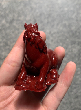 天然原矿紫金朱砂发财马摆件马到成功聚财风水朱砂红马开运办公桌