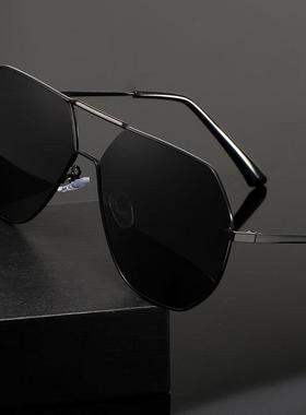 变色偏光太阳镜男开车钓鱼专用墨镜驾驶眼镜日夜两用多边形蛤蟆镜