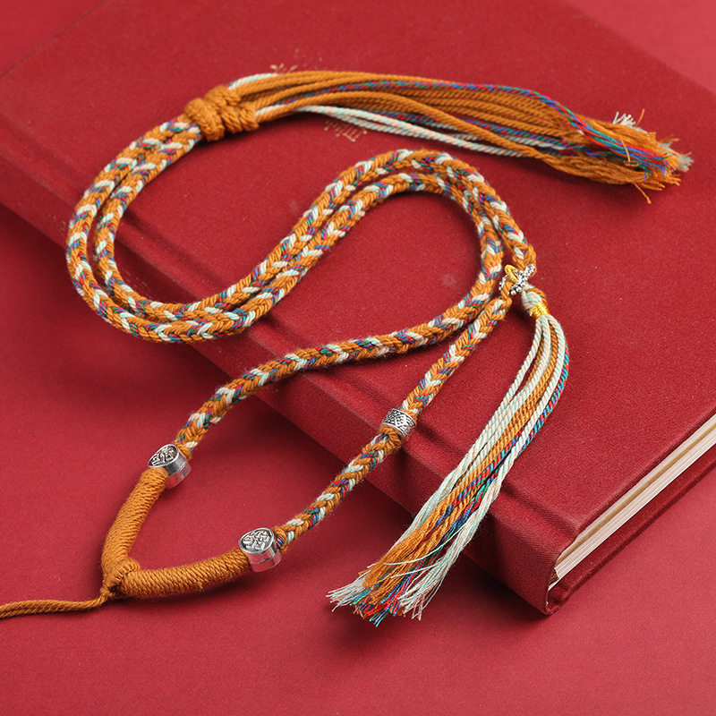 五路财神项链藏式手工编织棉鞋八股编织吊坠项链唐卡挂绳佛牌吊坠,淘宝优惠券,粉丝福利购,淘宝优惠卷