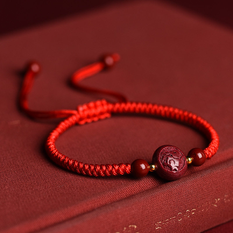 十二生肖朱砂红绳手链女编织手绳本命年男女手工编织手链生肖手链,淘宝优惠券,粉丝福利购,淘宝优惠卷