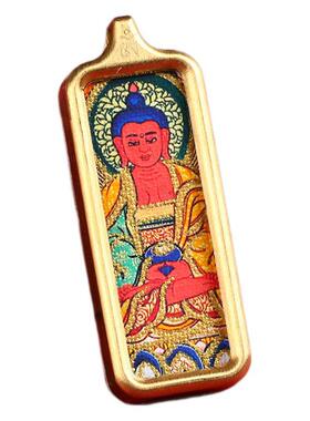 藏式迷你方形描金画芯手