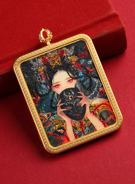 彩金洒金唐卡半手绘五台