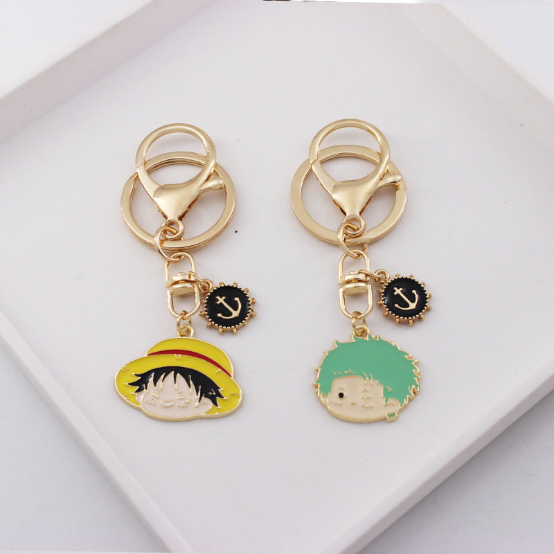 日系创意动漫海贼王钥匙扣草帽路飞索隆airpods包包金属挂扣挂饰,淘宝优惠券,粉丝福利购,淘宝优惠卷