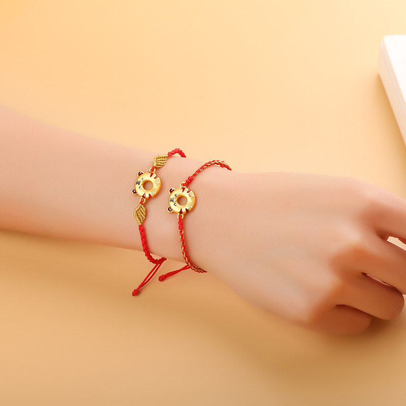 虎年本命年手链女生红绳生肖老虎手串编织手绳ins情侣款手工,淘宝优惠券,粉丝福利购,淘宝优惠卷