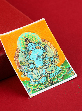 藏式手绘描金唐卡画布五