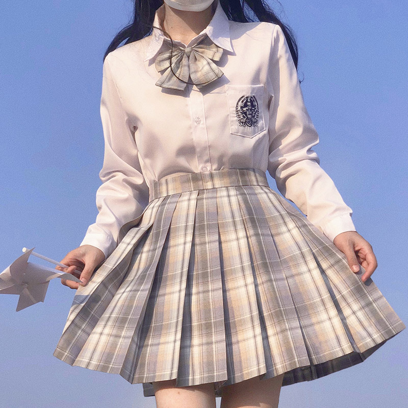 jk制服格裙原创正版春夏日系学院风校供感全套百褶半身裙子套装女