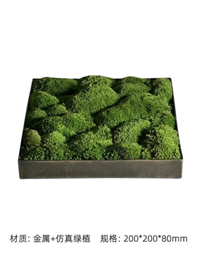 现代侘寂风售楼处酒店洽谈桌茶几样板房客厅苔藓托盘香薰书籍摆件