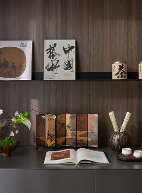 、宋氏美学样板间书房书桌茶具