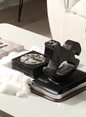 八度空间现代简约样板间售楼处大理石香薰扩香器马套装组合摆件