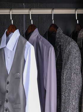 【八度空间】样板房男士衣帽间组合套装衣柜装饰摆件礼帽西服衬衫