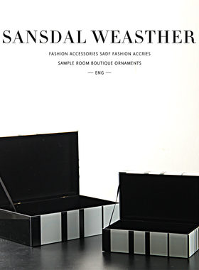 八度空间现代简约样板间售楼处客厅玄关桌面首饰盒收纳装饰摆件