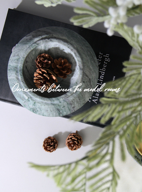 【八度空间】轻奢风格样板间客厅装饰摆件大理石烟灰缸收纳高级感