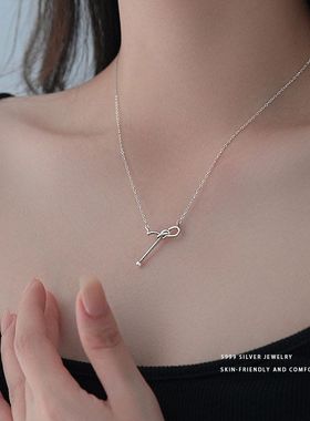 几个足银个性高级感项链线条时尚