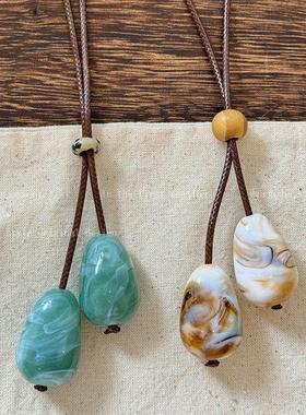 新中式红同款不规则颈陶瓷锁骨