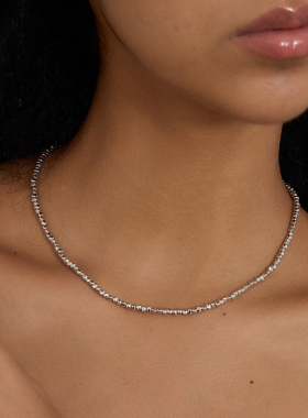 PAUSA ANN s925 简约百搭三角碎银多切面闪光重工项链