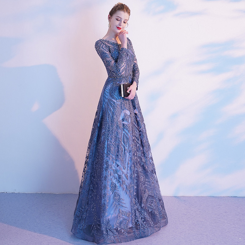 高端奢华新娘星空女长款仙气连衣裙 范菲娜礼服/晚装