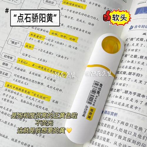 点石制笔黄色系套装骄阳黄荧光笔柔绘笔学生做笔记复古彩色手账笔 - 图1