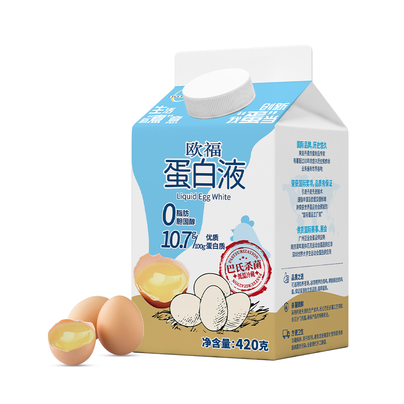 欧福巴氏杀菌蛋白液420g*2 烘焙原料 蛋清液烘焙蛋清轻食低脂早餐 - 图3