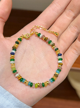 夏季新款时尚简约清新森系算盘珠串珠项链轻奢小众气质百搭锁骨链