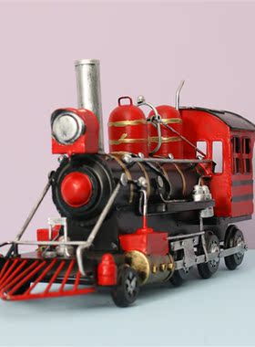 美国蒸汽模型复古铁艺生日装饰品