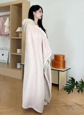 简丽莎加大保暖连帽披肩