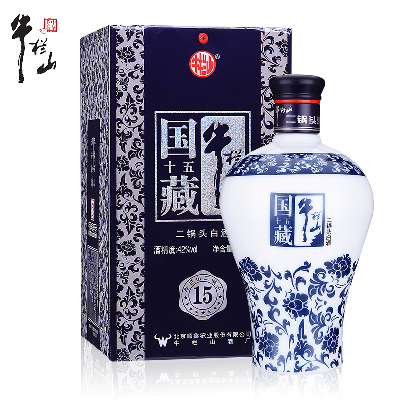 北京牛栏山二锅头42度国藏15白酒整箱450ml*6瓶盒装酒 粮食酒