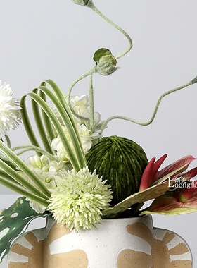 现代简约陶瓷花瓶插花客厅儿童房餐桌酒柜花器花艺陈设图腾装饰品