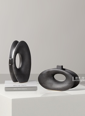 现代轻奢设计感陶瓷装饰品酒店玄关博古架装饰柜家居陈设软装摆件