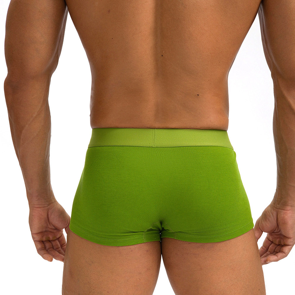 ESBRO纯色螺纹吸汗U凸透气平角内裤男 跨境欧美男生运动四角裤,淘宝优惠券,粉丝福利购,淘宝优惠卷