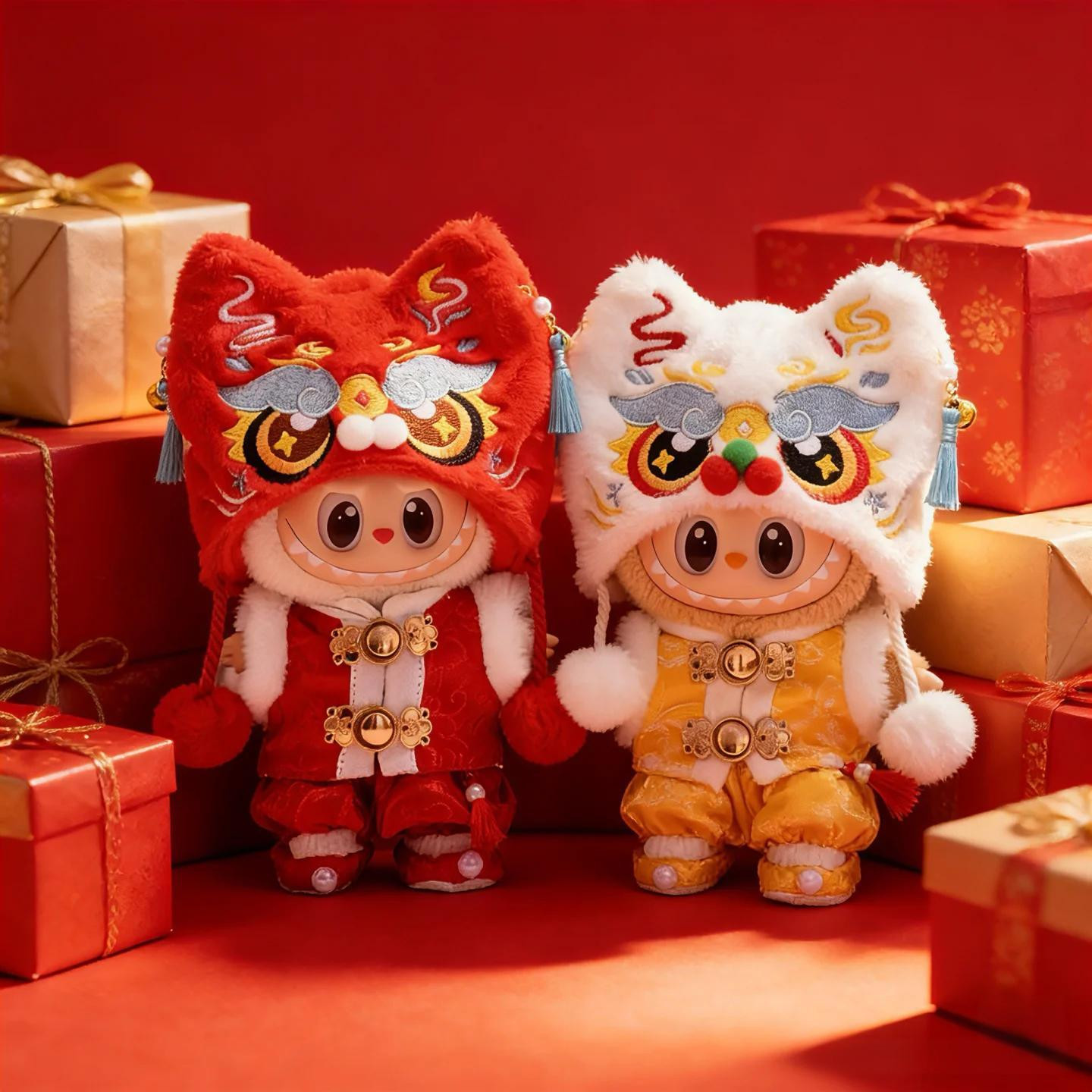 labubu新年娃衣过年衣一二三代前方高能拉布布圣诞醒狮衣服拜年服,淘宝优惠券,粉丝福利购,淘宝优惠卷