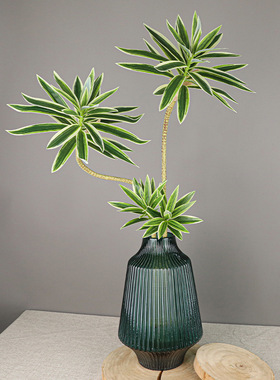 仿真植物 高档家具装饰绿植 富贵竹 过胶3D热带装饰百合单支 绿叶